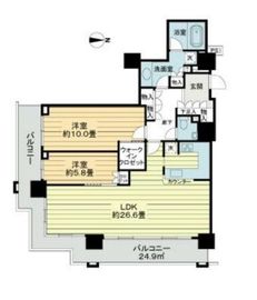 ベイクレストタワー 37階 間取り図