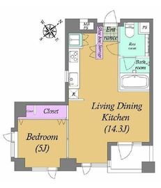 朝日マンション赤坂南部坂 2階 間取り図