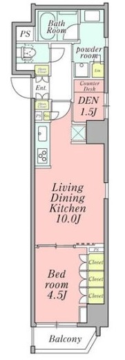 クレストコート新宿山吹町 204 間取り図
