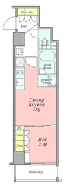 クレストコート新宿山吹町 102 間取り図