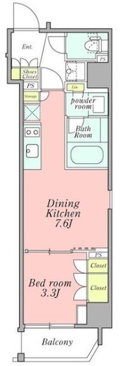 クレストコート新宿山吹町 301 間取り図