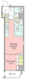 クレストコート新宿山吹町 601 間取り図