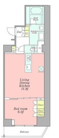 クレストコート新宿山吹町 703 間取り図