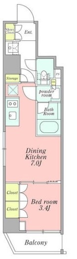 クレストコート新宿山吹町 802 間取り図