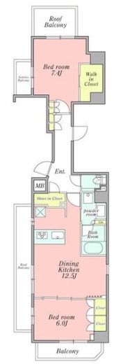 クレストコート新宿山吹町 901 間取り図