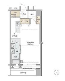 シャレール広尾 1-402 間取り図