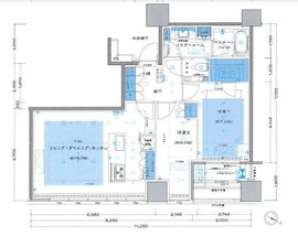 プレミストタワー白金高輪 22階 間取り図