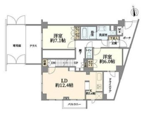 クレッセント二子玉川アッサンブラージュ 1階 間取り図