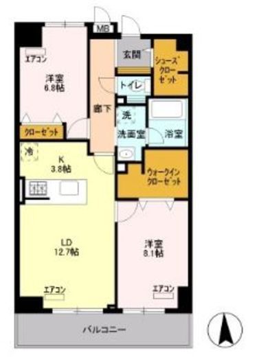 ロイヤルパークスシーサー 1102 間取り図