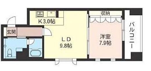 エスティメゾン銀座 1406 間取り図