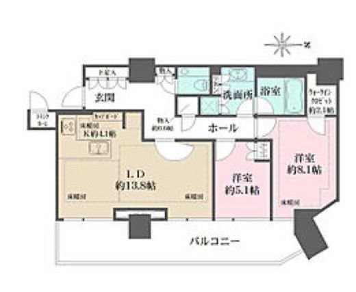ザ・コート神宮外苑 12階 間取り図