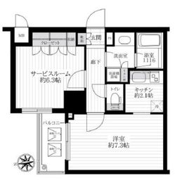 グラーサ西麻布 3階 間取り図