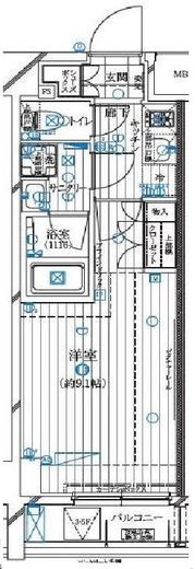 レガリス月島ベイサイドコート 103 間取り図