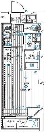 レガリス月島ベイサイドコート 604 間取り図