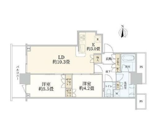 ベイクレストタワー 13階 間取り図