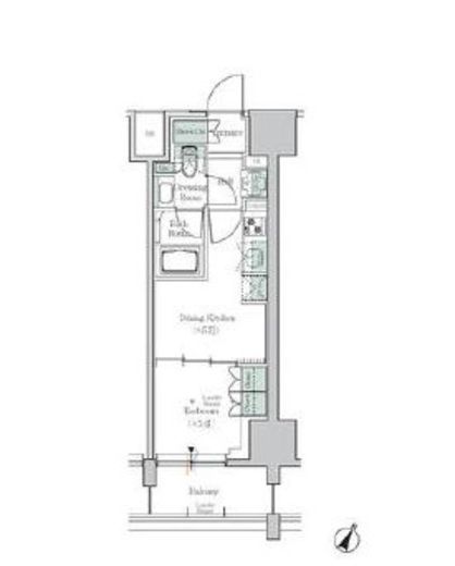 ONE ROOF RESIDENCE TAMACHI (ワンルーフレジデンス田町) 411 間取り図