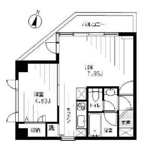 トウセン麻布十番 901 間取り図