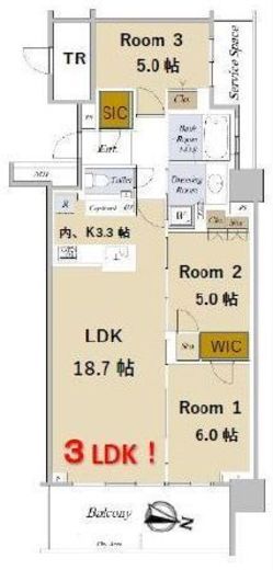 プラウドタワー亀戸クロス 18階 間取り図