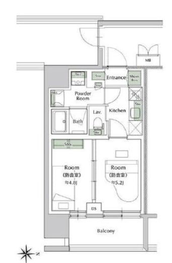 プレイ新丸子 401 間取り図