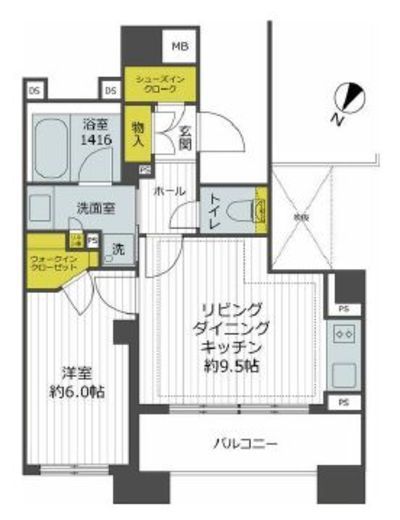イニシアイオ西麻布 13階 間取り図
