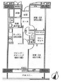 アクティ目黒駅前 1号棟 419 間取り図