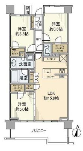 ザ・パークハウス駒沢レジデンス 4階 間取り図