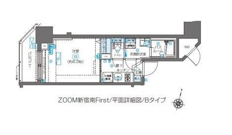ZOOM新宿南First 5階 間取り図