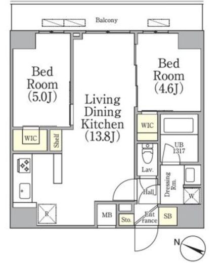 アジールコート三軒茶屋 502 間取り図