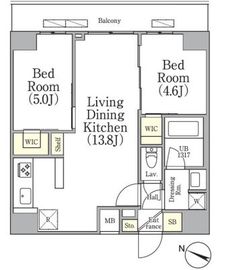 アジールコート三軒茶屋 502 間取り図