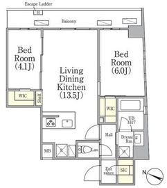 アジールコート三軒茶屋 601 間取り図