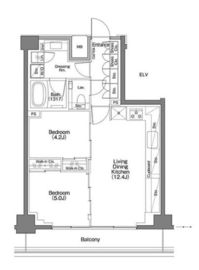 ザ・パークハビオSOHO祐天寺 703 間取り図