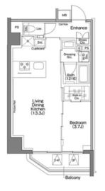 ザ・パークハビオSOHO祐天寺 410 間取り図