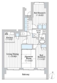 イーストパークス大島サザンスクエア 2階 間取り図