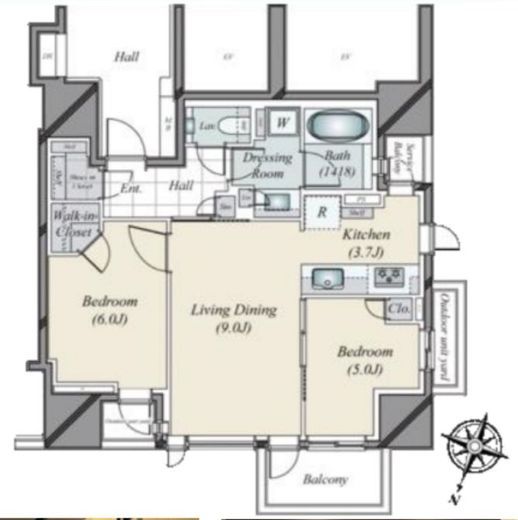 プラウド九段南 6階 間取り図