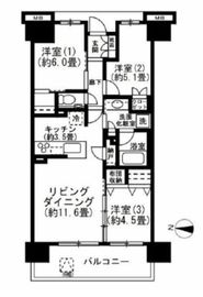 プラウド東陽町サウス 3階 間取り図