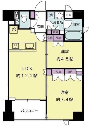 レゾンアレグレ 12階 間取り図