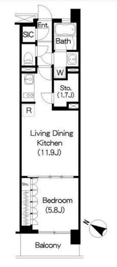 ブリリアイスト三軒茶屋アイビーテラス i202 間取り図