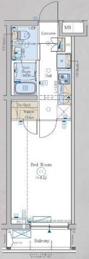 エステムコート元住吉 5階 間取り図
