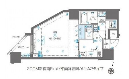 ZOOM新宿南First 10階 間取り図