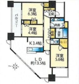 プラウドタワー千代田富士見 25階 間取り図