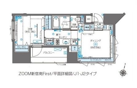 ZOOM新宿南First 12階 間取り図