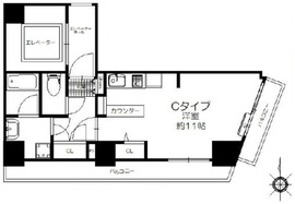 グランデイ芝公園 602 間取り図