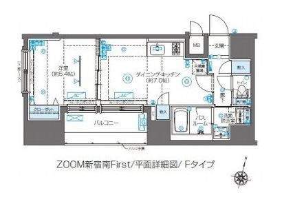 ZOOM新宿南First 2階 間取り図