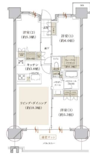 ヴェレーナグラン赤羽北ザ・マークス 6階 間取り図