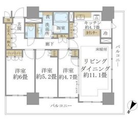 ブリリアタワー有明ミッドクロス 19階 間取り図