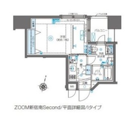 ZOOM新宿南Second 2階 間取り図