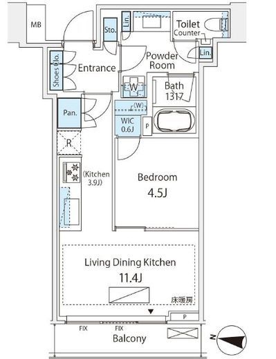 パークコート渋谷ザタワー 5階 間取り図