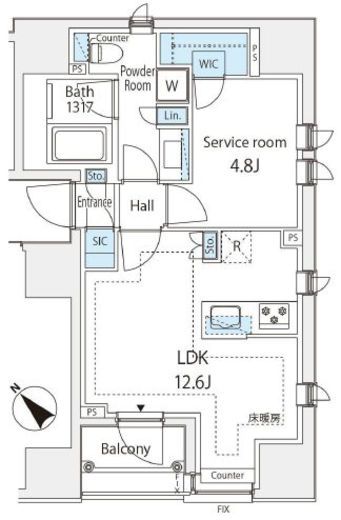 ピアース銀座8丁目 5階 間取り図