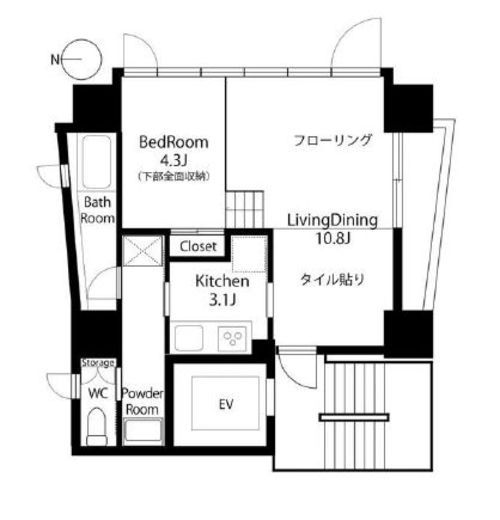 ロータリーパレス秋葉原 9階 間取り図