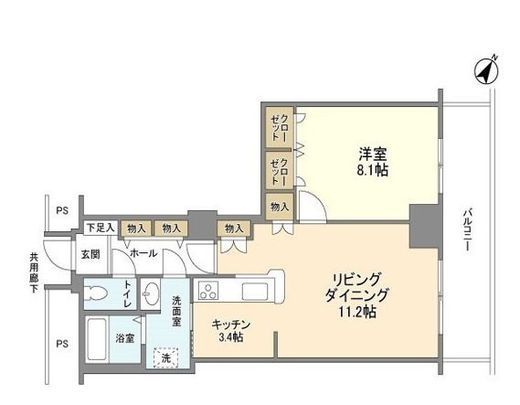 トルナーレ日本橋浜町 6階 間取り図